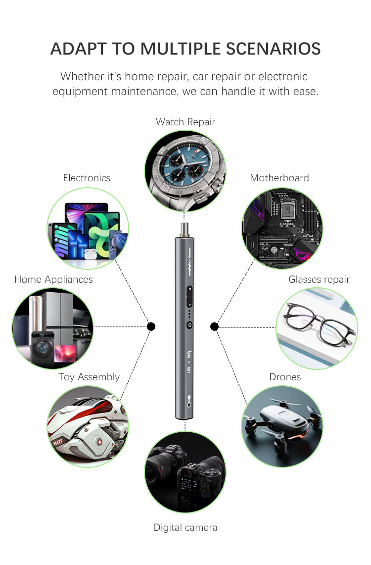TBK BK-007 4-in-1 Mini Electric Screwdriver & Grinder | 3-Speed Adjustable | Precision Repair Tool for Phones & Electronics