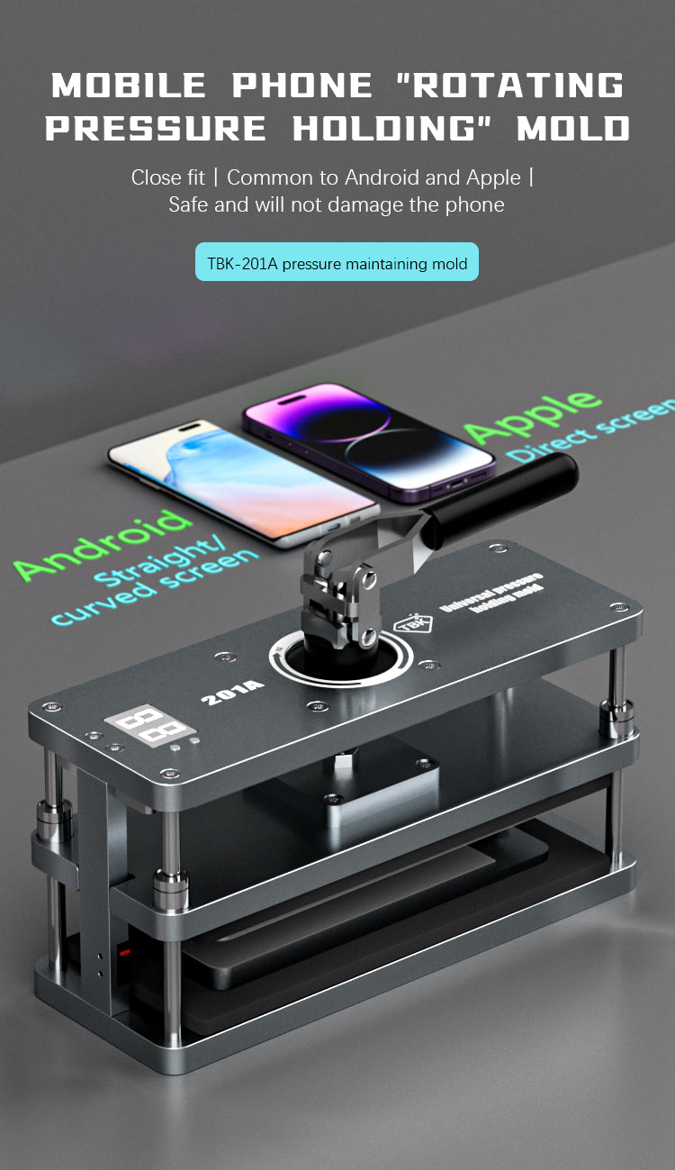 TBK 201A Universal Screen Pressure Fixture with Digital Timer for Mobile Phone Bonding Repair