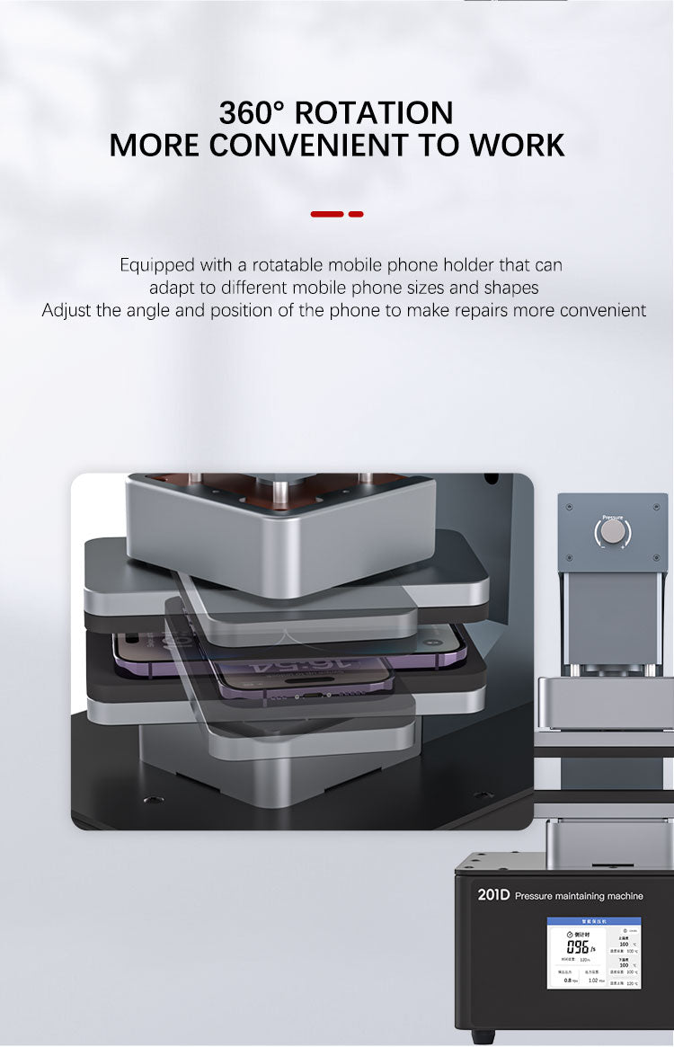 TBK 201D Intelligent Heating & Pressure Bonding Machine | Screen & Back Cover Frame Laminator
