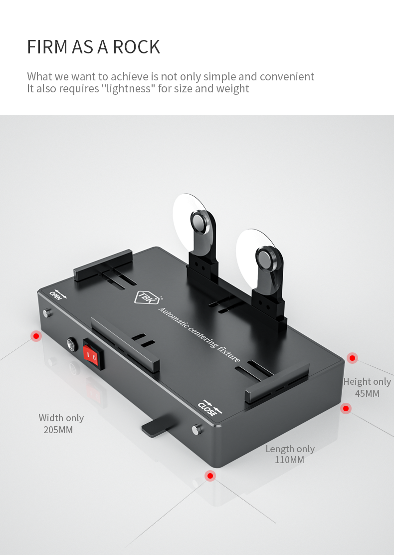 TBK 205 Automatic Centering Fixture | Universal Mobile Phone Repair Holder & LCD Screen Clamp