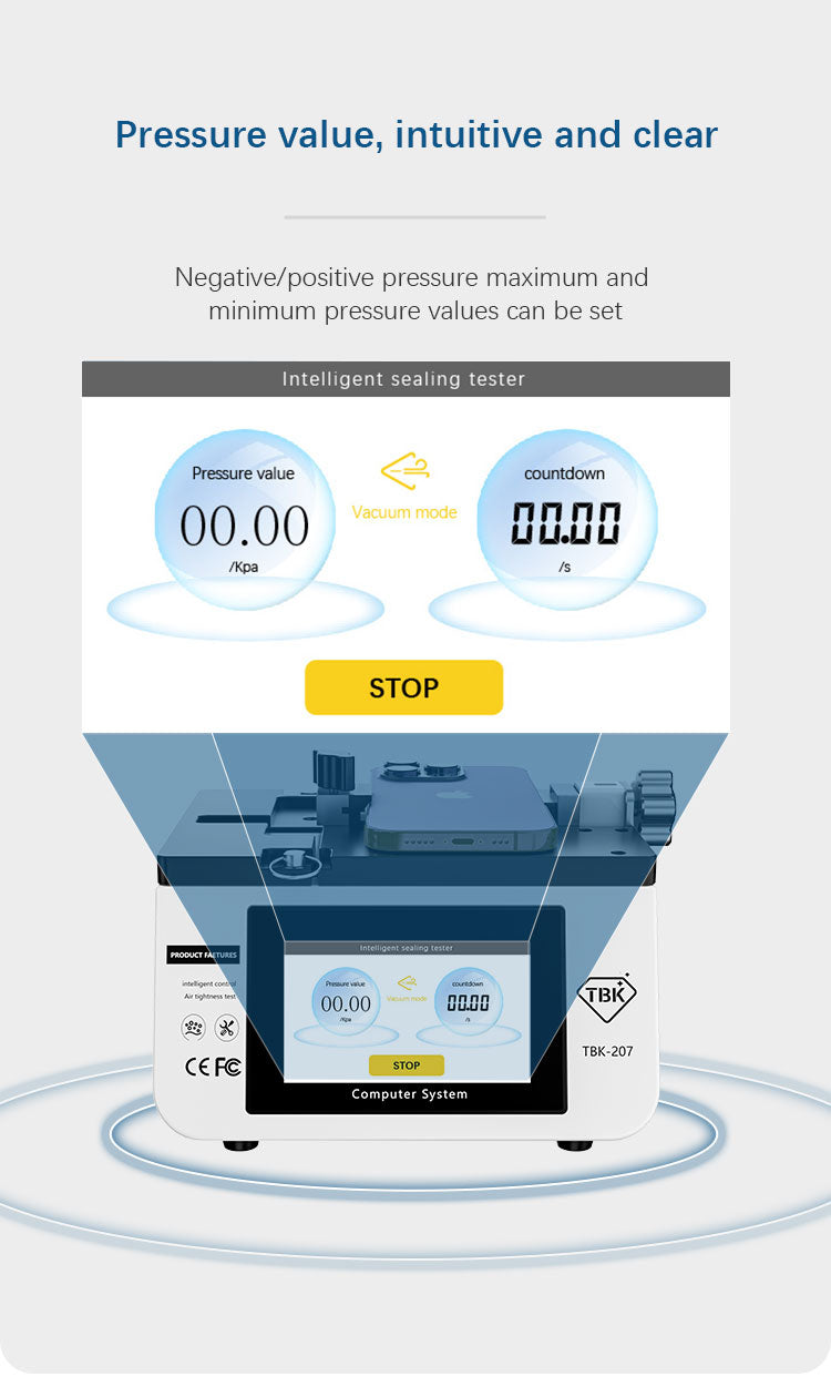 TBK 207 Air Tightness Tester for Mobile Phone Water Resistance & IP68 Seal Verification