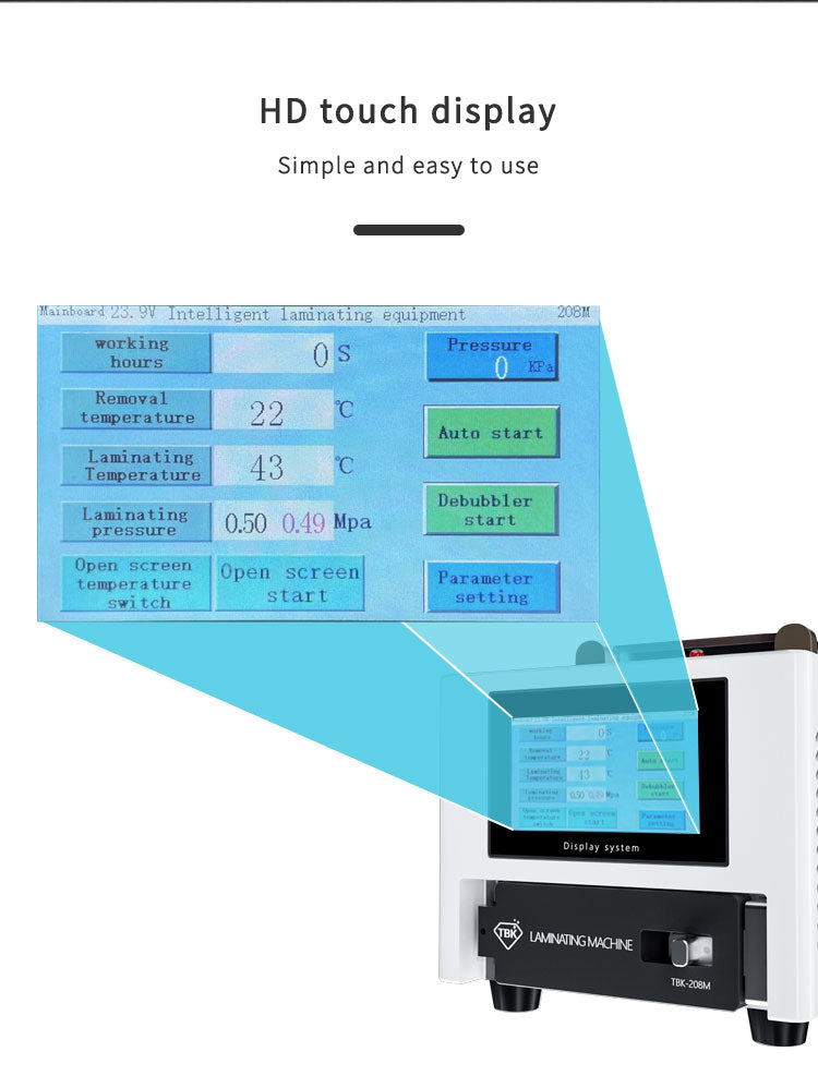 TBK-208M | Intelligent 3-in-1 OCA Laminating Machine with Separator & Bubble Remover