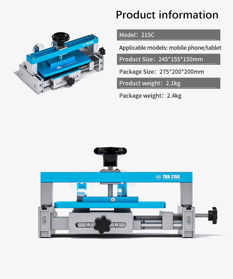 TBK 215C 3-in-1 Frame Straightening, Screen Press & Repair Fixture for Mobile Phone & Tablet