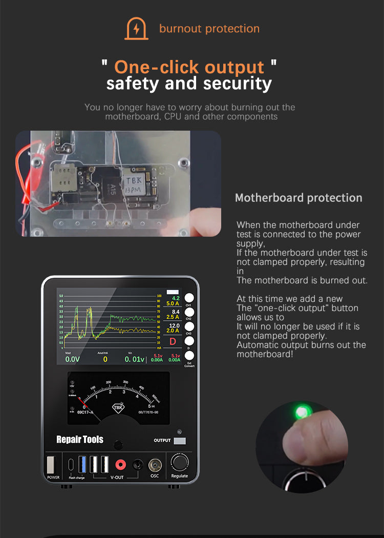 TBK 217A DC Power Supply 20V/5A with Real-Time Curve Display & Short Circuit Repair for Mobile Maintenance