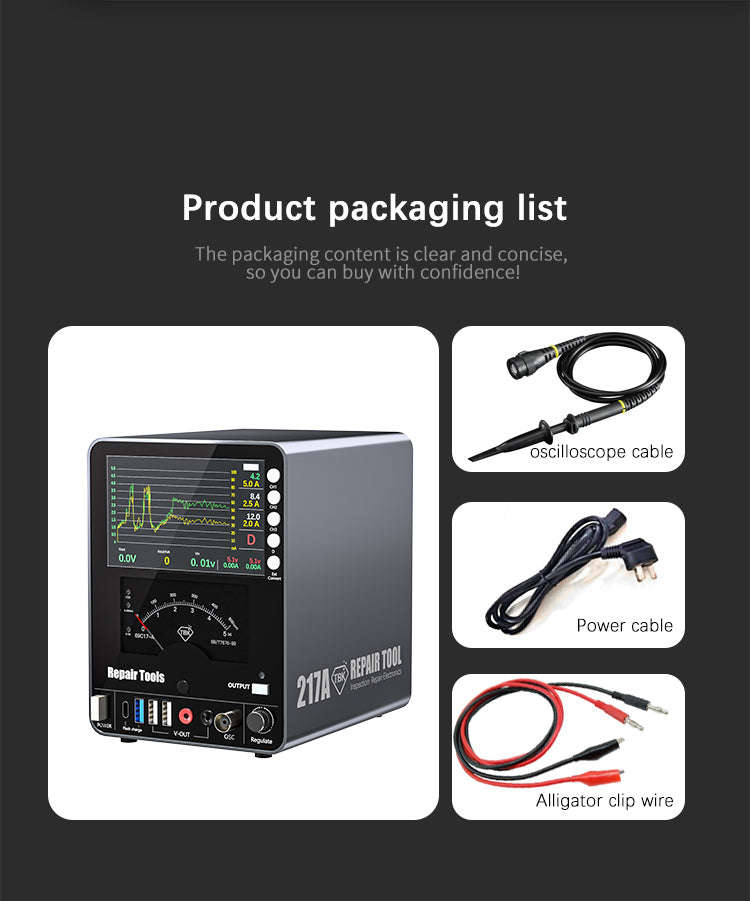 TBK 217A DC Power Supply 20V/5A with Real-Time Curve Display & Short Circuit Repair for Mobile Maintenance