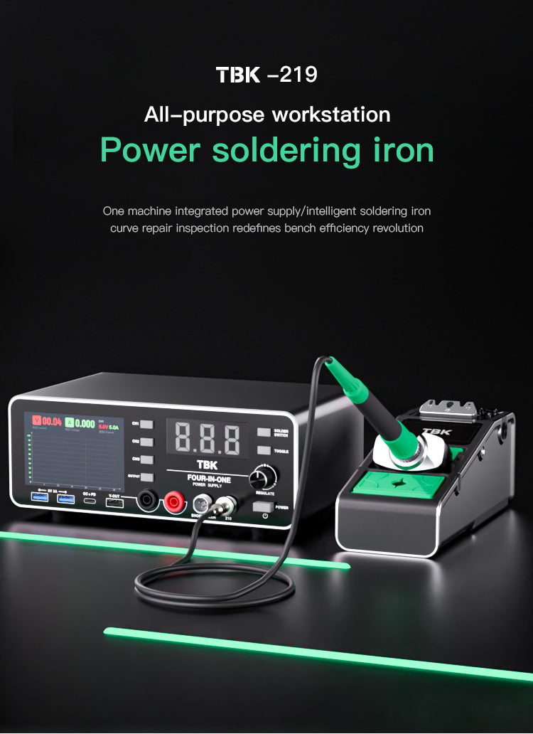 TBK 219 4-in-1 Integrated Soldering Station & DC Power Supply with Short Circuit Detector