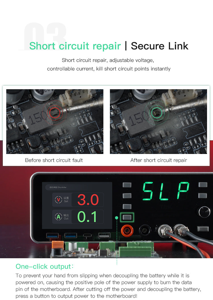 TBK 219 4-in-1 Integrated Soldering Station & DC Power Supply with Short Circuit Detector