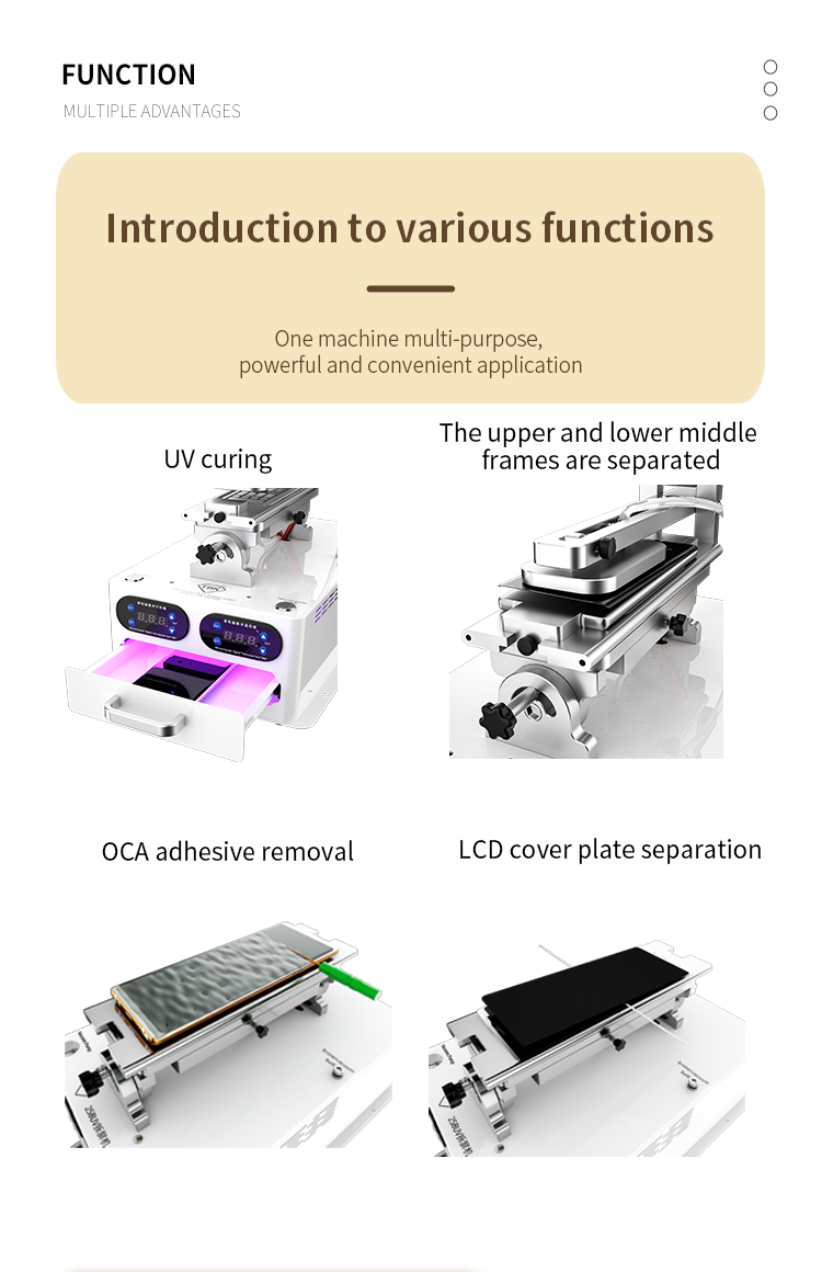 TBK-258S Multifunctional LCD Screen Separator & Frame Remover with Built-in UV Curing