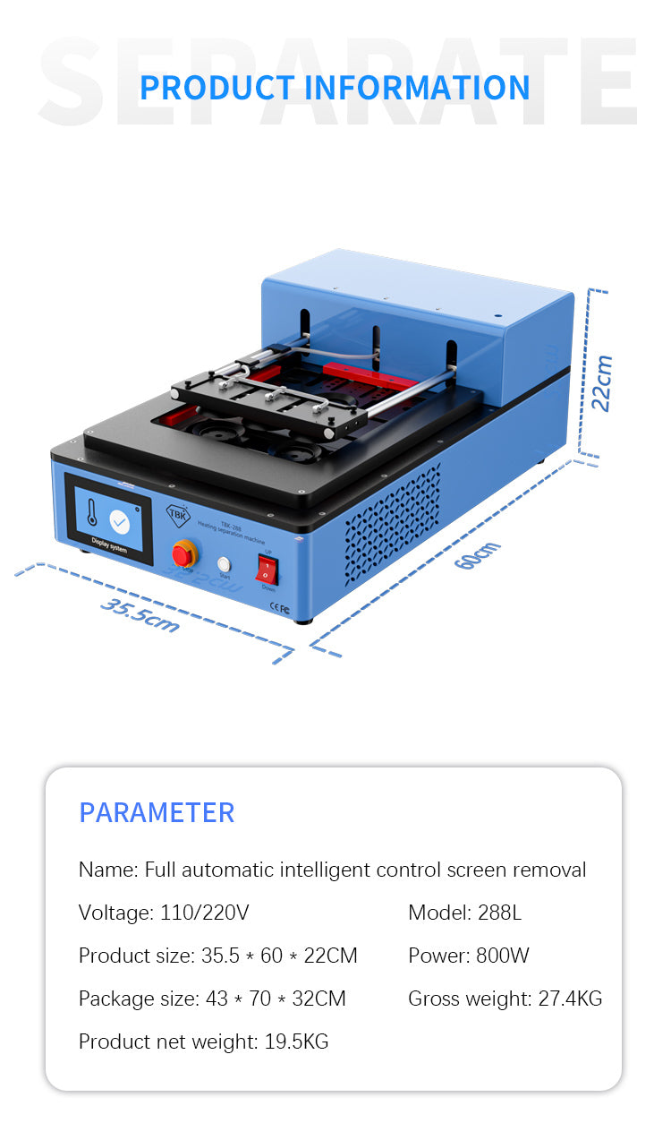 TBK 288L Automatic Tablet Screen Separator with Universal Heating Platform