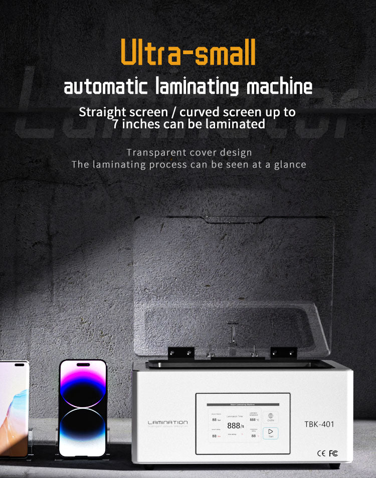 TBK-401 | Intelligent Automatic Vacuum Laminating Machine for 7-Inch Curved & Flat Screens