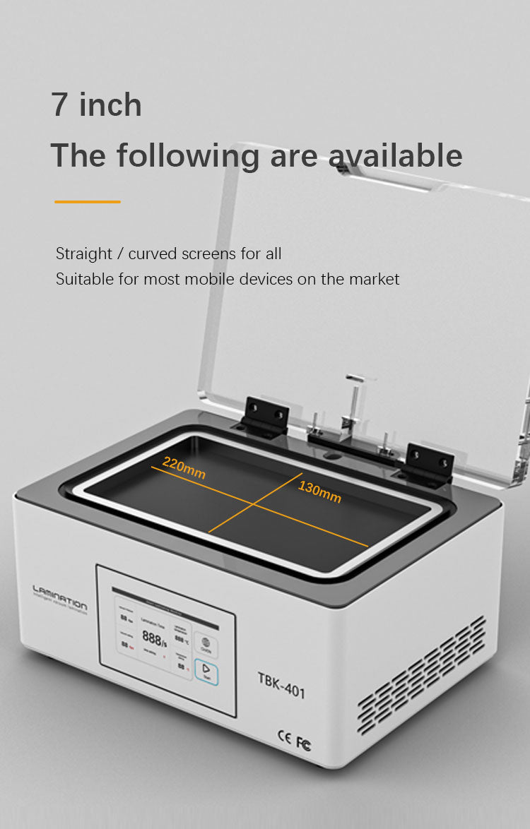 TBK-401 | Intelligent Automatic Vacuum Laminating Machine for 7-Inch Curved & Flat Screens
