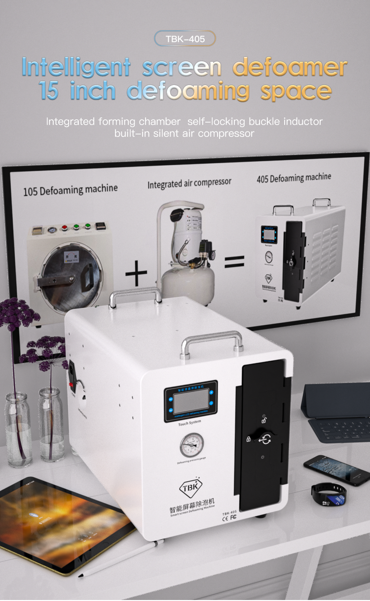 TBK-405 | 15-Inch Intelligent Autoclave Bubble Remover with Built-in Air Compressor