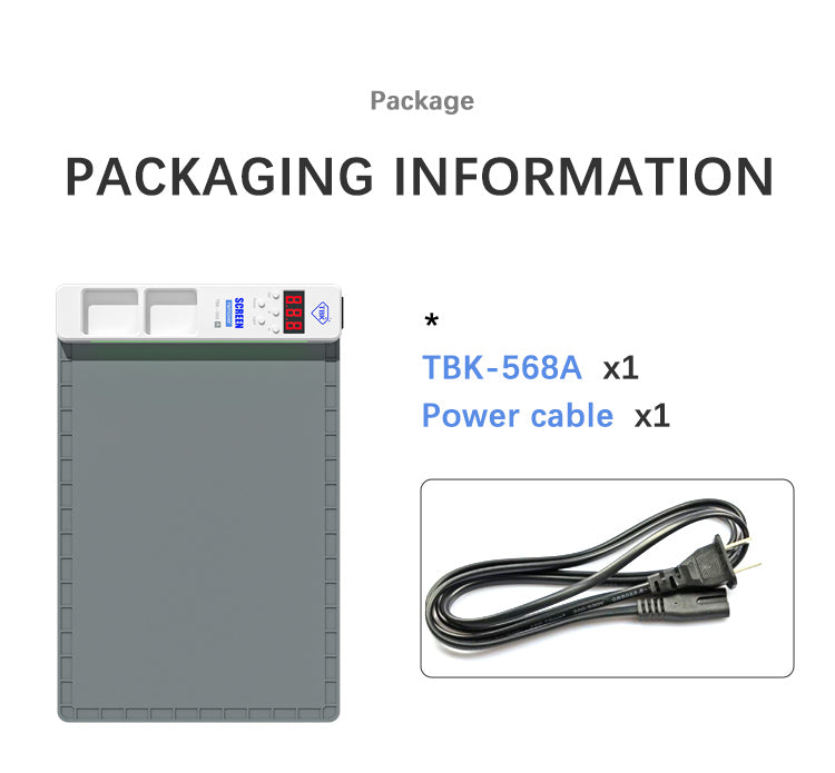 TBK-568A LCD Heating Pad with Dust Display Lamp & 16-Inch Repair Mat