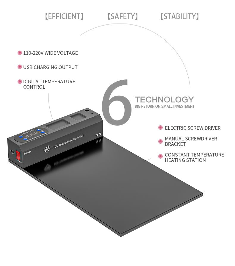 TBK-568R LCD Heating Pad & Repair Station for Mobile Phones & Tablets