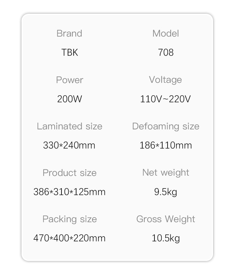 TBK-708 | 15-Inch Intelligent Airbag 2-in-1 Vacuum Laminator & Bubble Remover