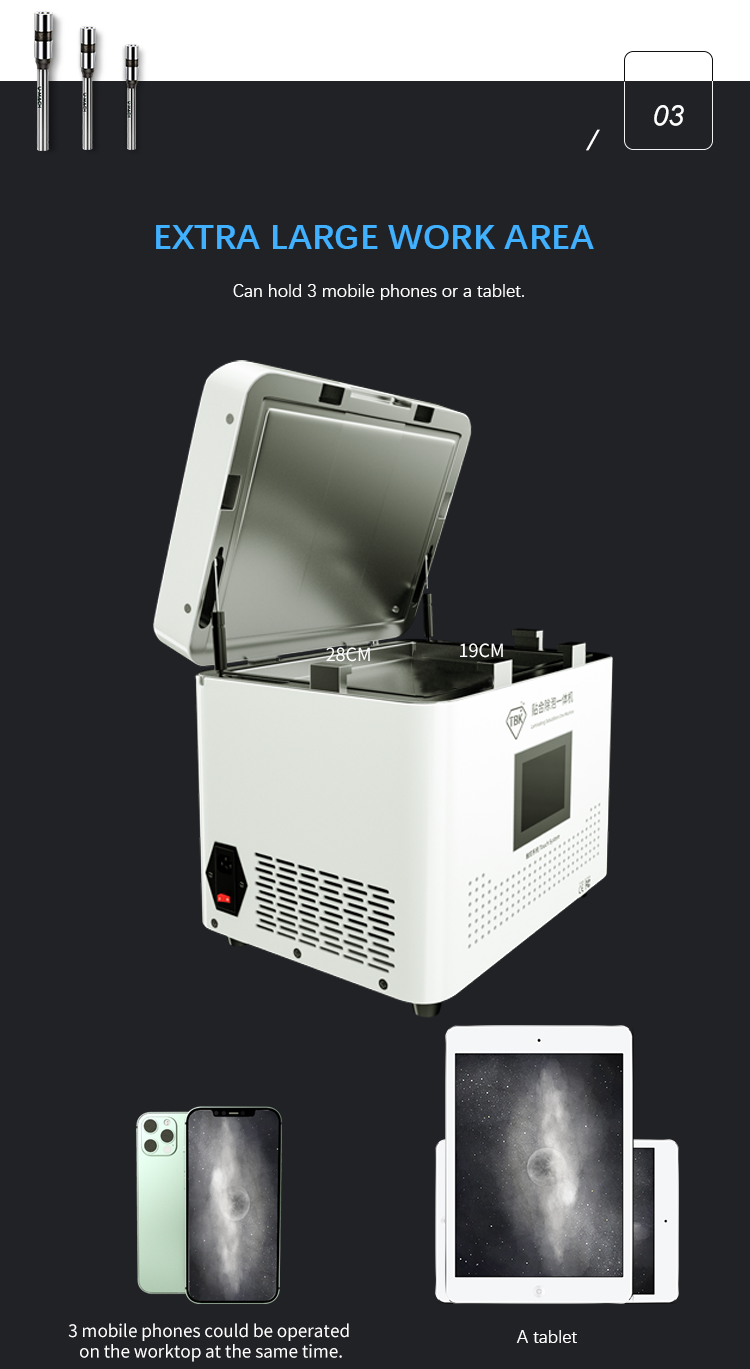 TBK 808A | Integrated Vacuum Laminating Machine & Bubble Remover with Built-in Pump