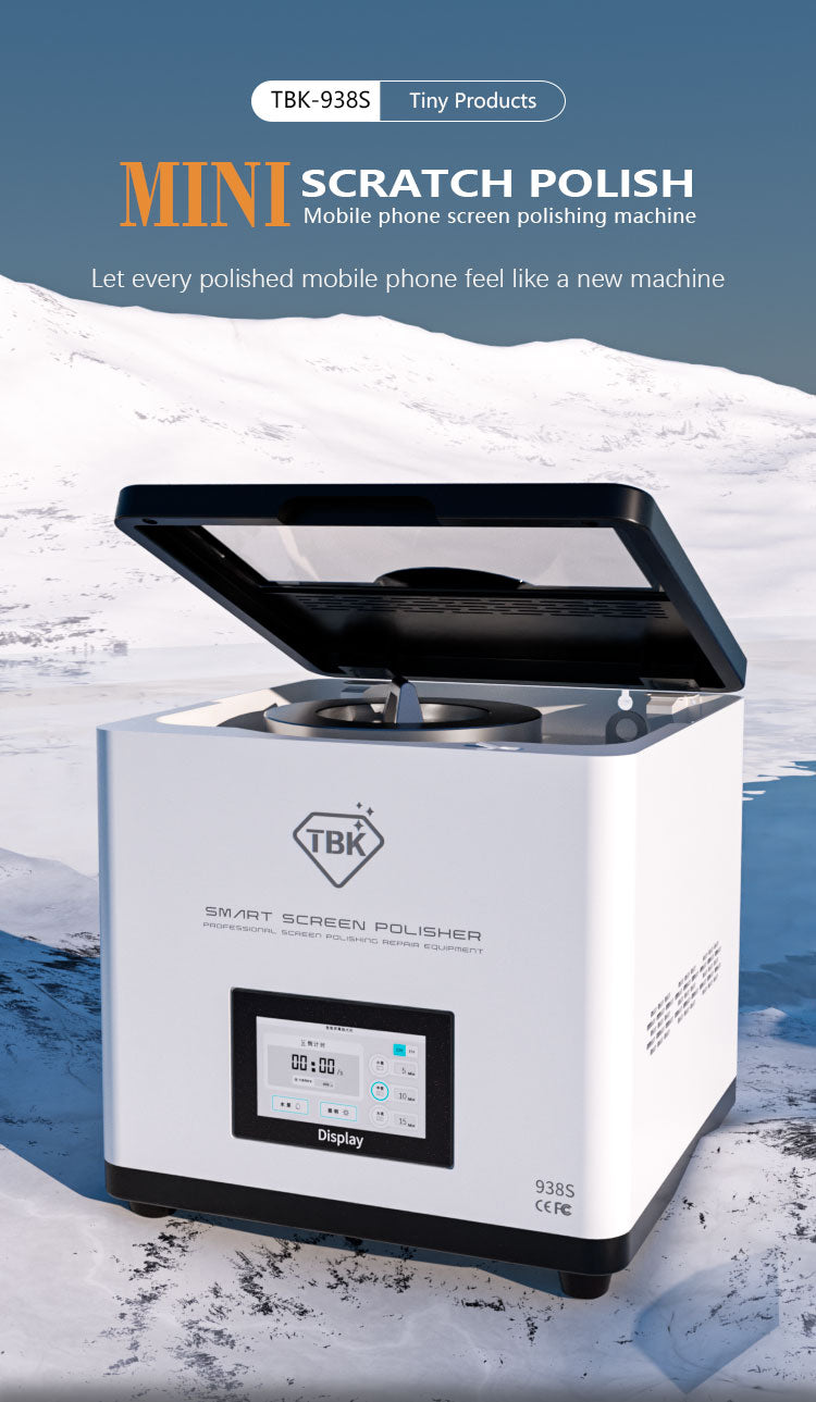 TBK 938S Mini Desktop Screen Polishing Machine | Single-Station Smartphone Scratch Removal System