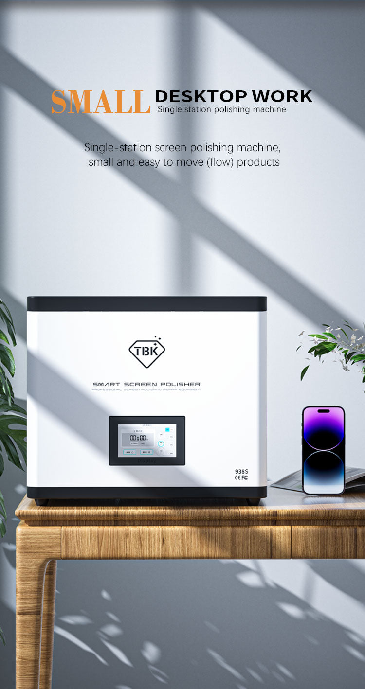 TBK 938S Mini Desktop Screen Polishing Machine | Single-Station Smartphone Scratch Removal System