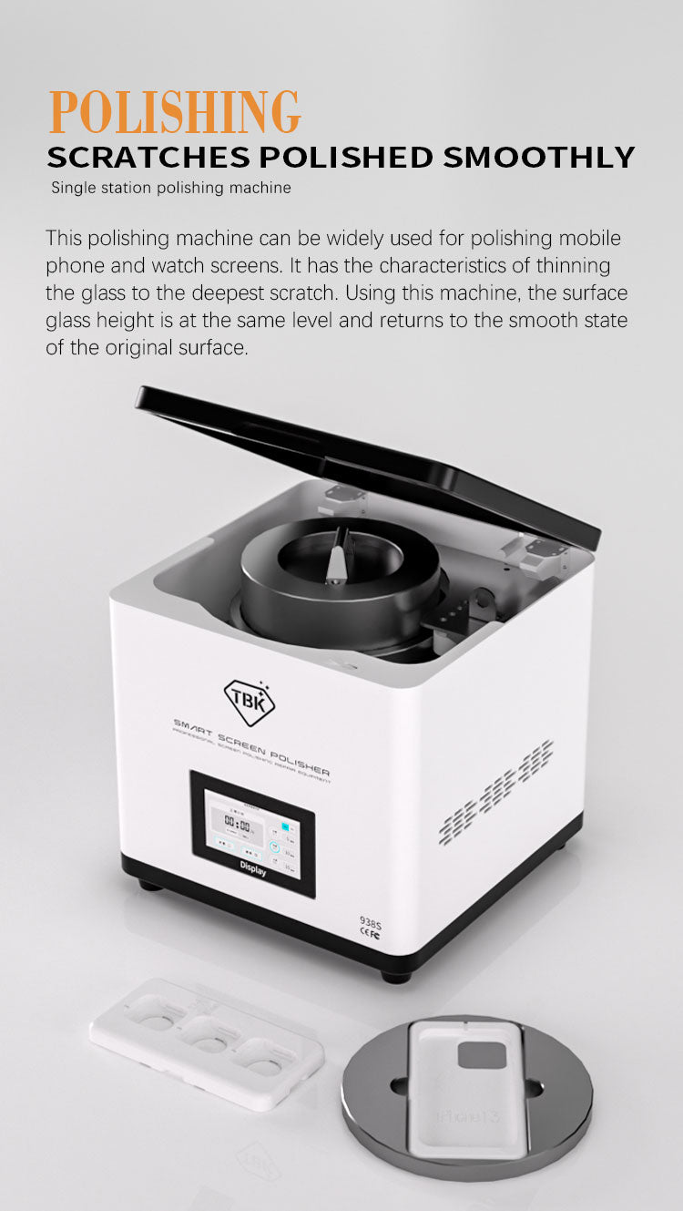 TBK 938S Mini Desktop Screen Polishing Machine | Single-Station Smartphone Scratch Removal System