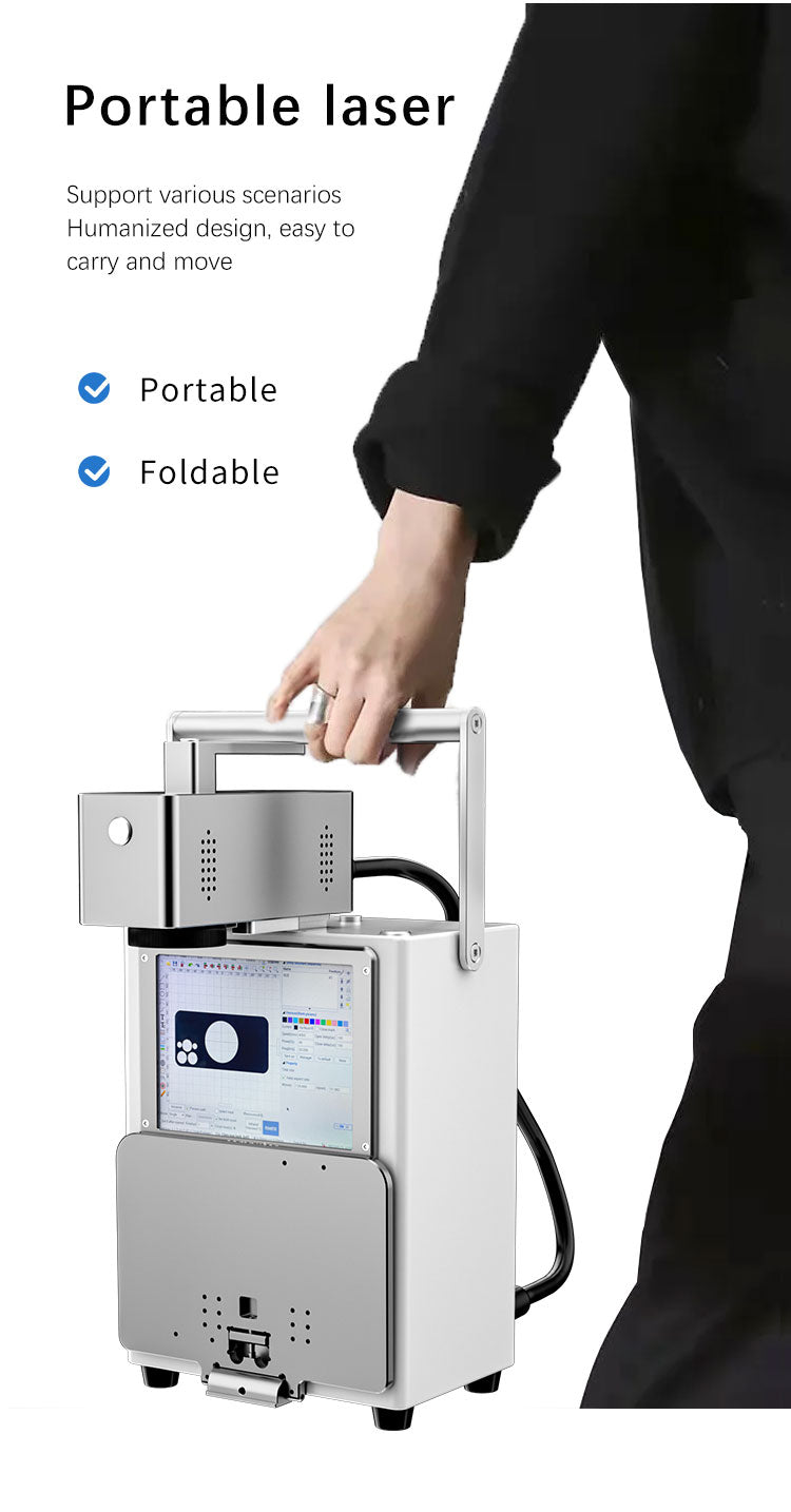 TBK 958N Portable Laser Machine | Detachable Handheld Head for Back Glass Removal & Rotary Engraving