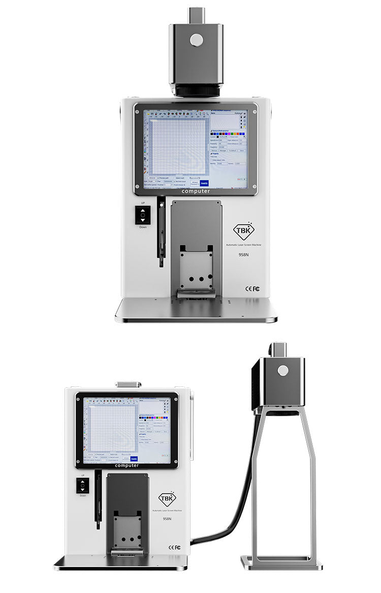 TBK 958N Portable Laser Machine | Detachable Handheld Head for Back Glass Removal & Rotary Engraving