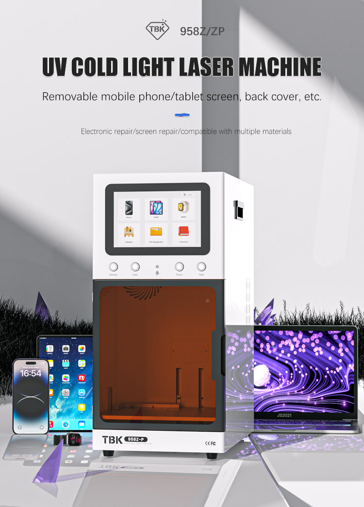 TBK 958ZP All-in-One UV Laser Machine | Large Workspace for Back Glass Repair, Screen Separation & Engraving