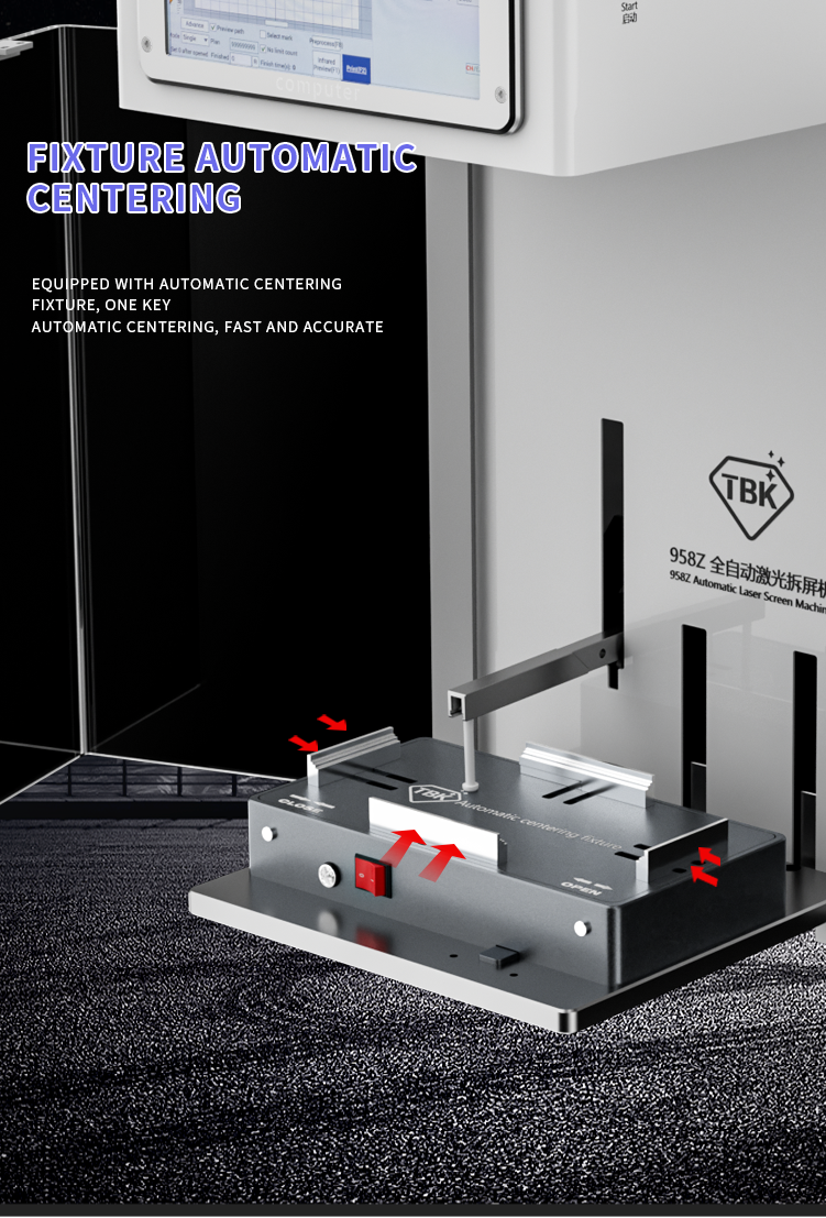 TBK-958Z Dual-Door All-in-One 5W UV Laser | Auto-Focus for iPhone Back Glass Repair & Engraving