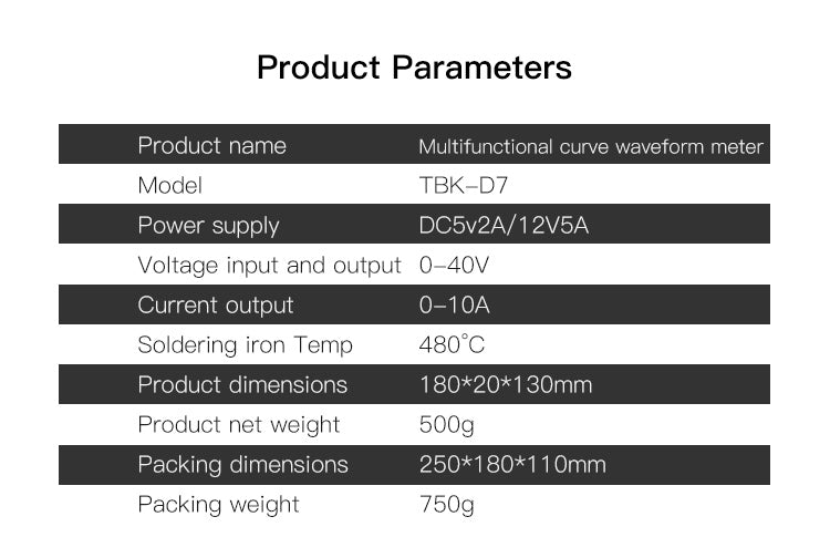 TBK D7 Multifunctional Curve Waveform Meter | DC Power Supply & Soldering Diagnostic Station