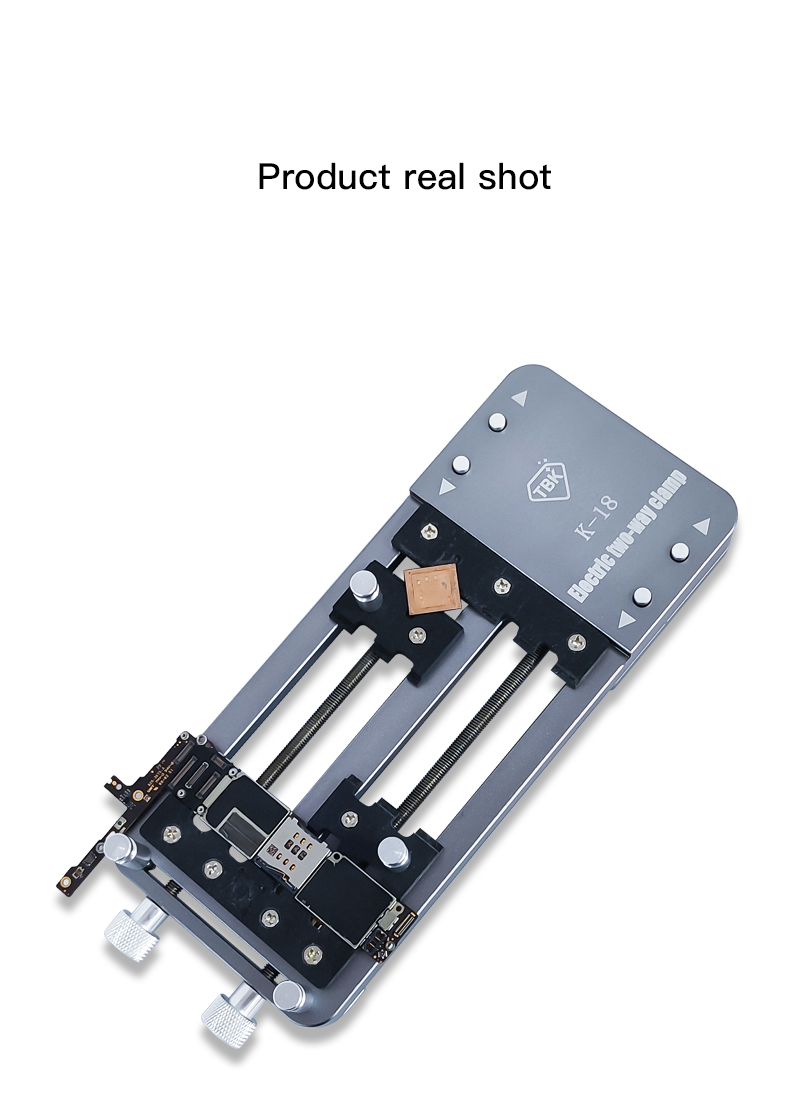 TBK K-18 Electric PCB Holder | Dual-Axis Motorized Motherboard Fixture & IC Chip Clamp