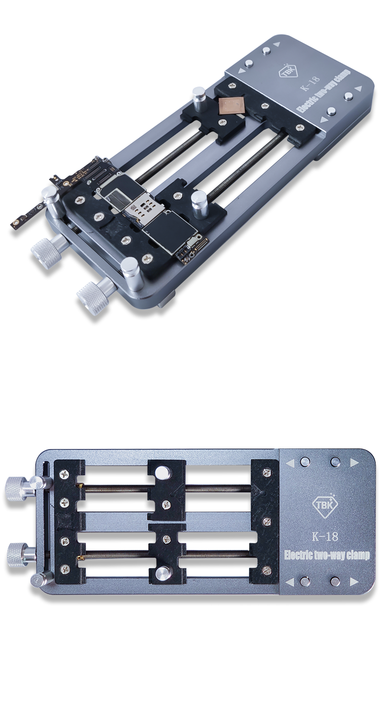 TBK K-18 Electric PCB Holder | Dual-Axis Motorized Motherboard Fixture & IC Chip Clamp