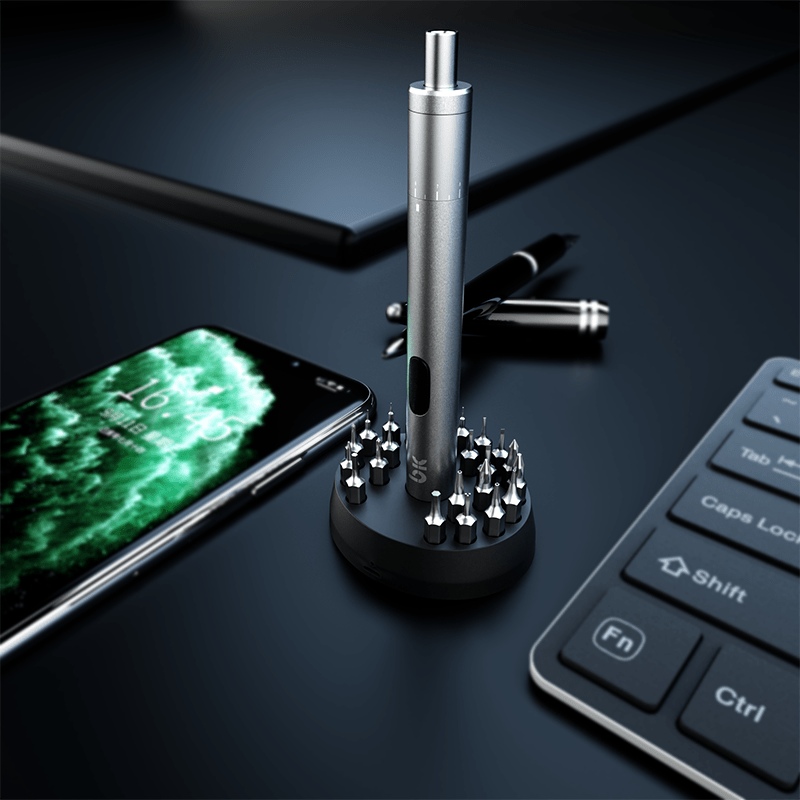 TBK 008 Cordless Electric Precision Screwdriver | Adjustable Torque (0.1 - 2.5 kgf/cm) | 24 - Bit Repair Kit for Mobile Phones & Electronics