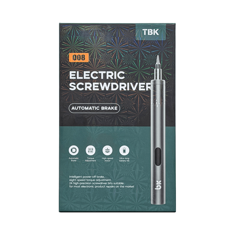 TBK 008 Cordless Electric Precision Screwdriver | Adjustable Torque (0.1 - 2.5 kgf/cm) | 24 - Bit Repair Kit for Mobile Phones & Electronics
