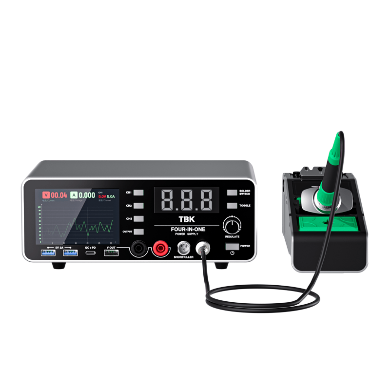TBK 219 4 - in - 1 Integrated Soldering Station & DC Power Supply with Short Circuit Detector