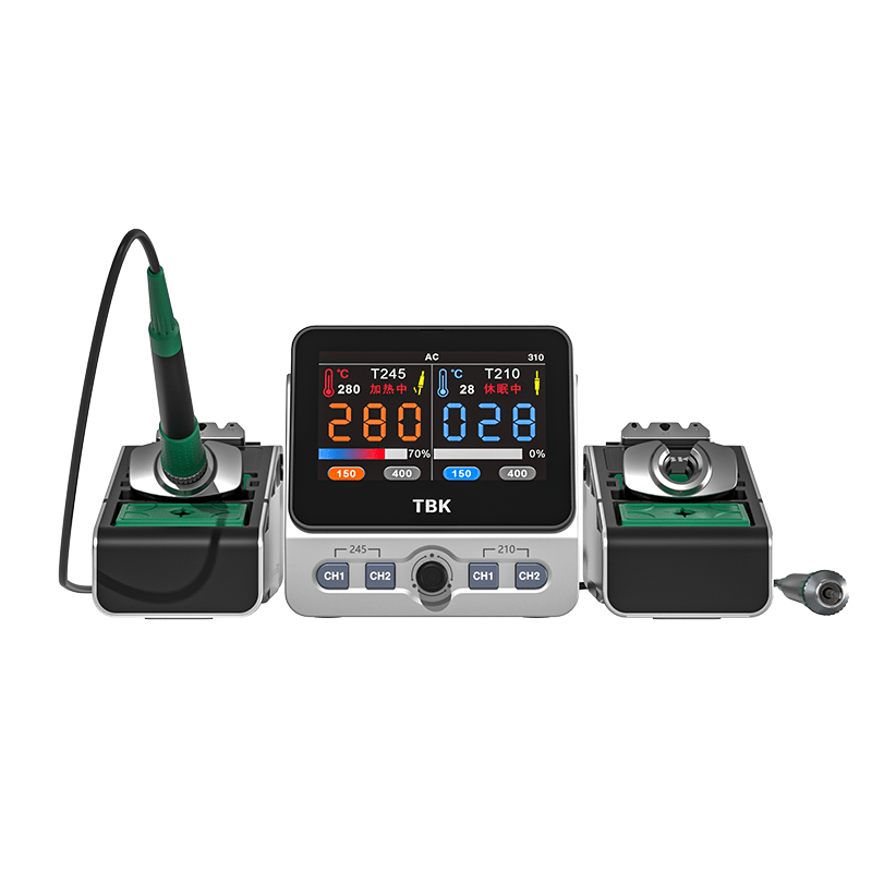 TBK 310 Intelligent Dual - Station Soldering Station with 20W Wireless Charging for Mobile Phone Repair