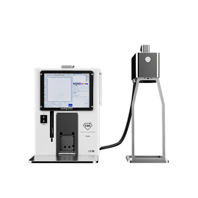 TBK 958N Portable Laser Machine | Detachable Handheld Head for Back Glass Removal & Rotary Engraving