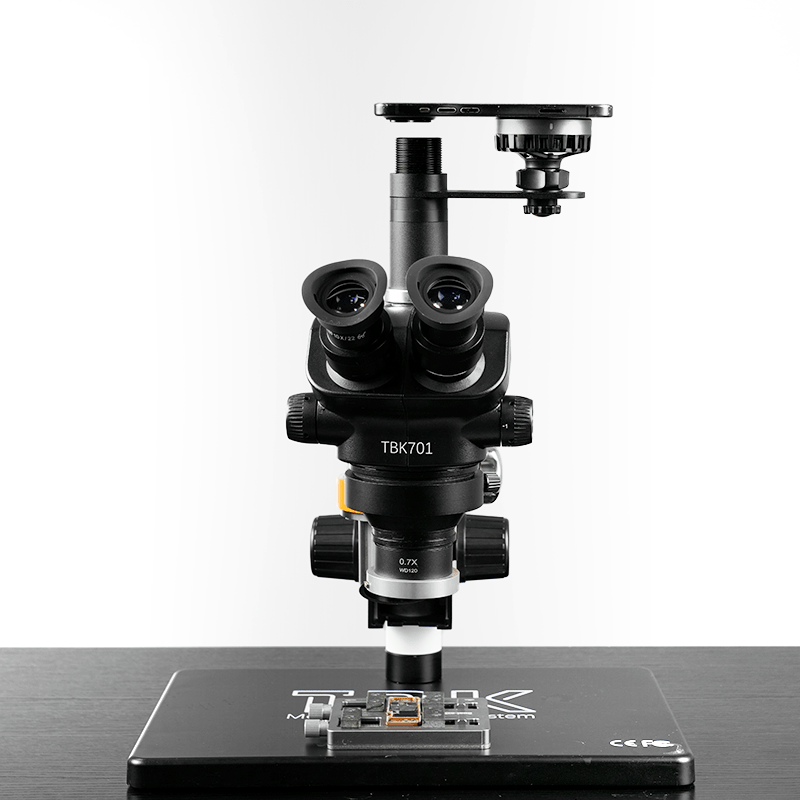 TBK Microscope Phone Adapter | Smartphone Camera Mount for Trinocular Microscopes | Magnetic Wireless Charging & Cooling